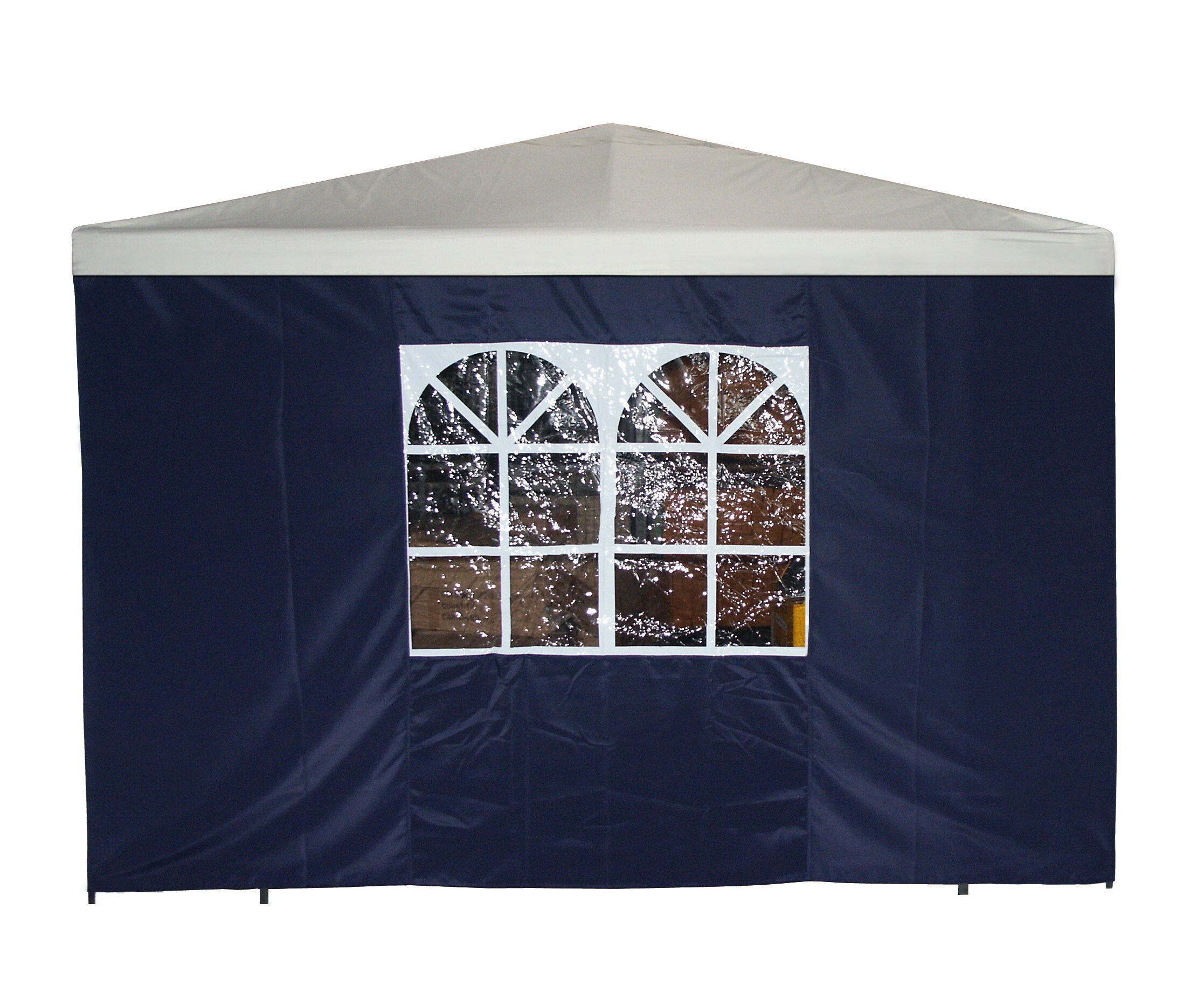 DEGAMO Seitenplane f&uuml;r Pavillon, 3x1,9 Meter, Polyester blau mit Fenster 