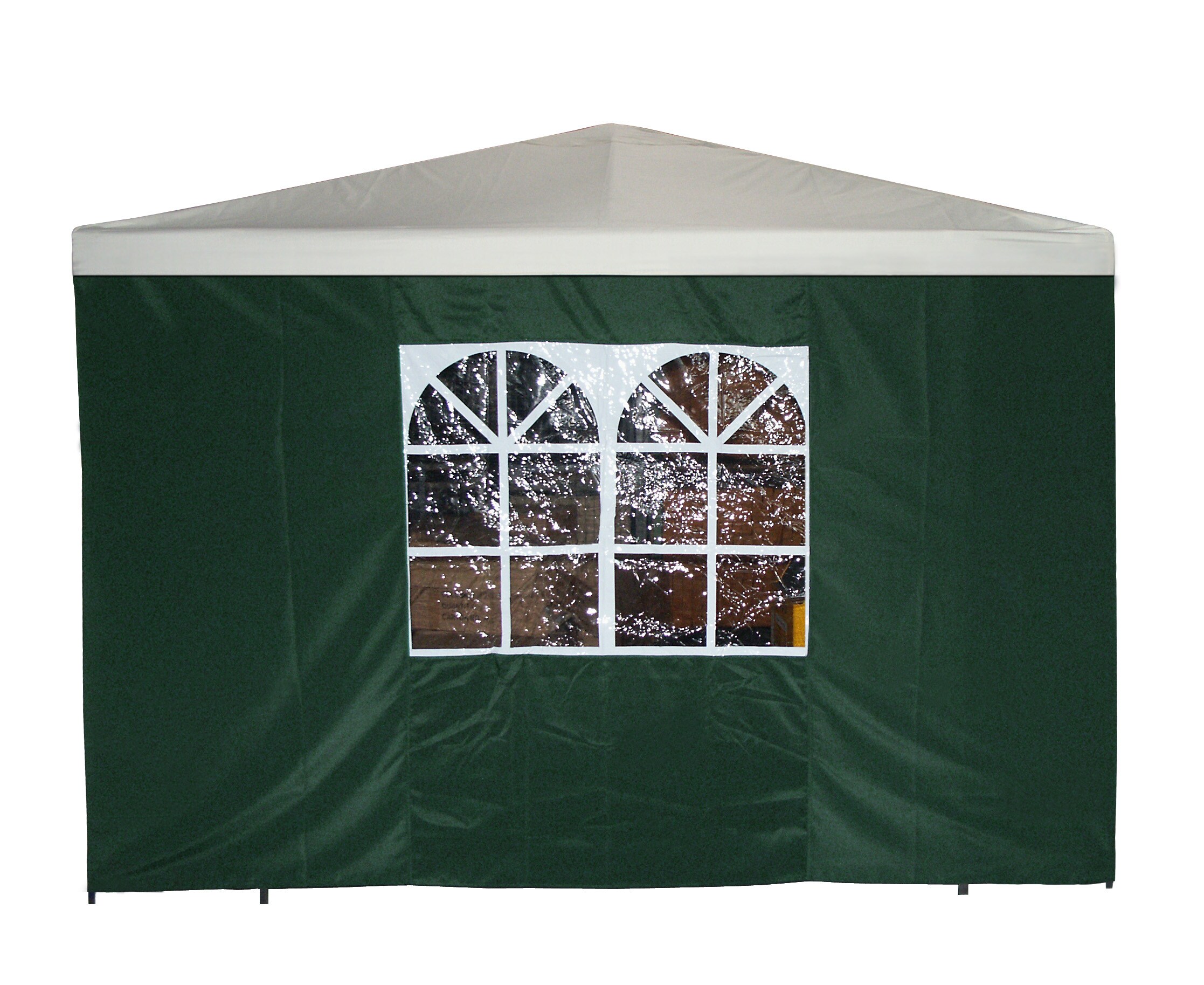 DEGAMO Seitenplane f&uuml;r Pavillon, 3x1,9 Meter, Polyester gr&uuml;n mit Fenster 