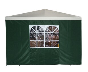 DEGAMO Seitenplane für Pavillon, 3x1,9 Meter, Polyester grün mit Fenster 