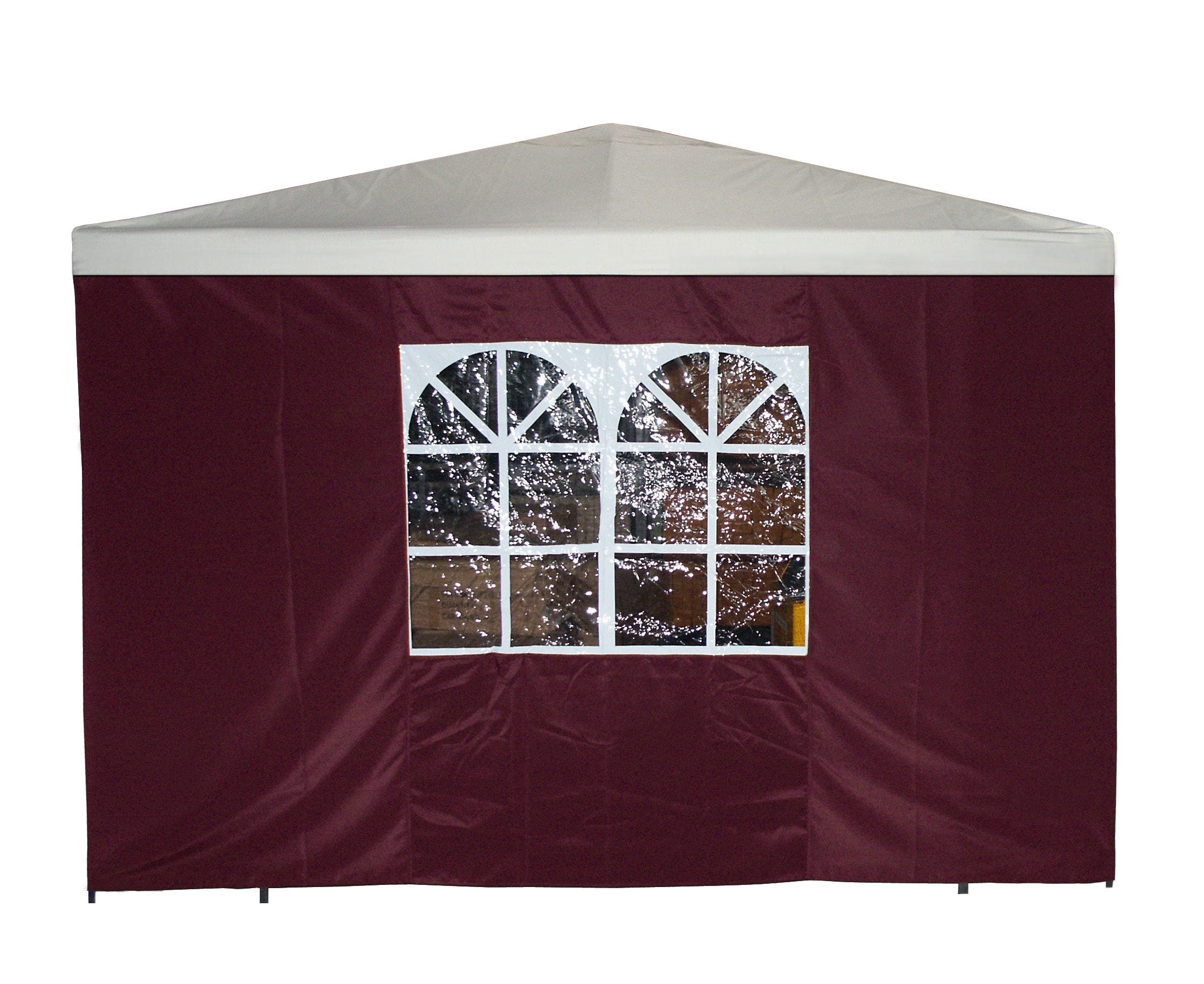 DEGAMO Seitenplane f&uuml;r Pavillon, 3x1,9 Meter, Polyester bordeaux mit Fenster 