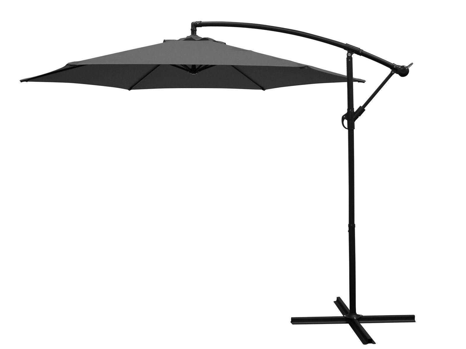 DEGAMO Ampelschirm Aluminium 300cm grau, mit Kurbel, Gestell Aluminium, Material Bezug 100% Polyester, Gewicht 10kg 