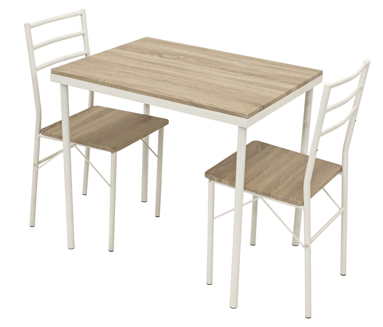 DEGAMO Essgruppe KÖLN 3-teilig, Metallgestell, Oberfläche Eiche Dekor
