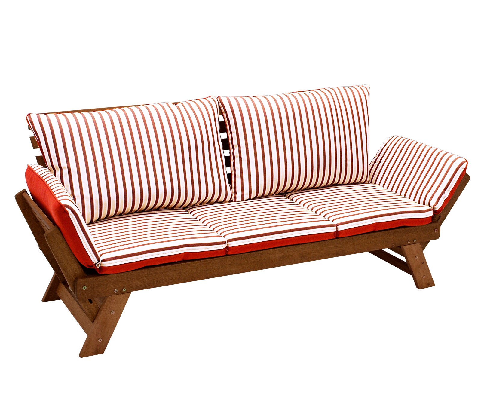 DEGAMO Liegesofa TIROL 202cm, Eukalyptus ge&ouml;lt, Wendeauflage Auflage rot beige 
