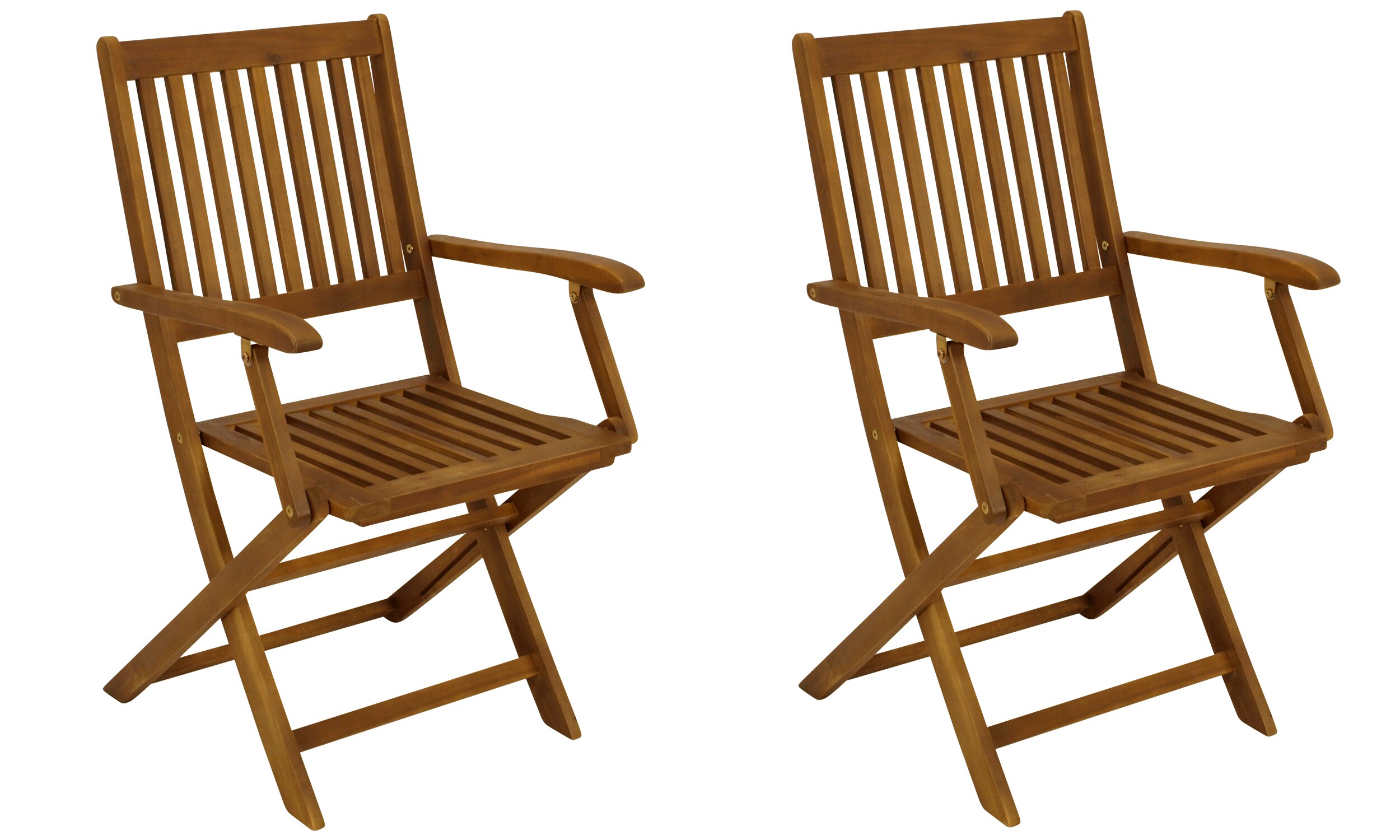 DEGAMO Klappstuhl mit Armlehnen BENITA 2-er Set, Akazie ge&ouml;lt 