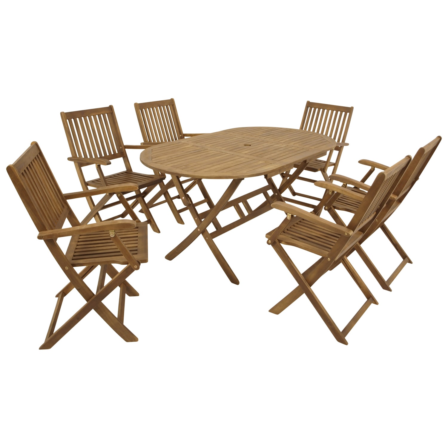 DEGAMO Klappgarnitur BENITA 7-teilig, Akazie ge&ouml;lt 