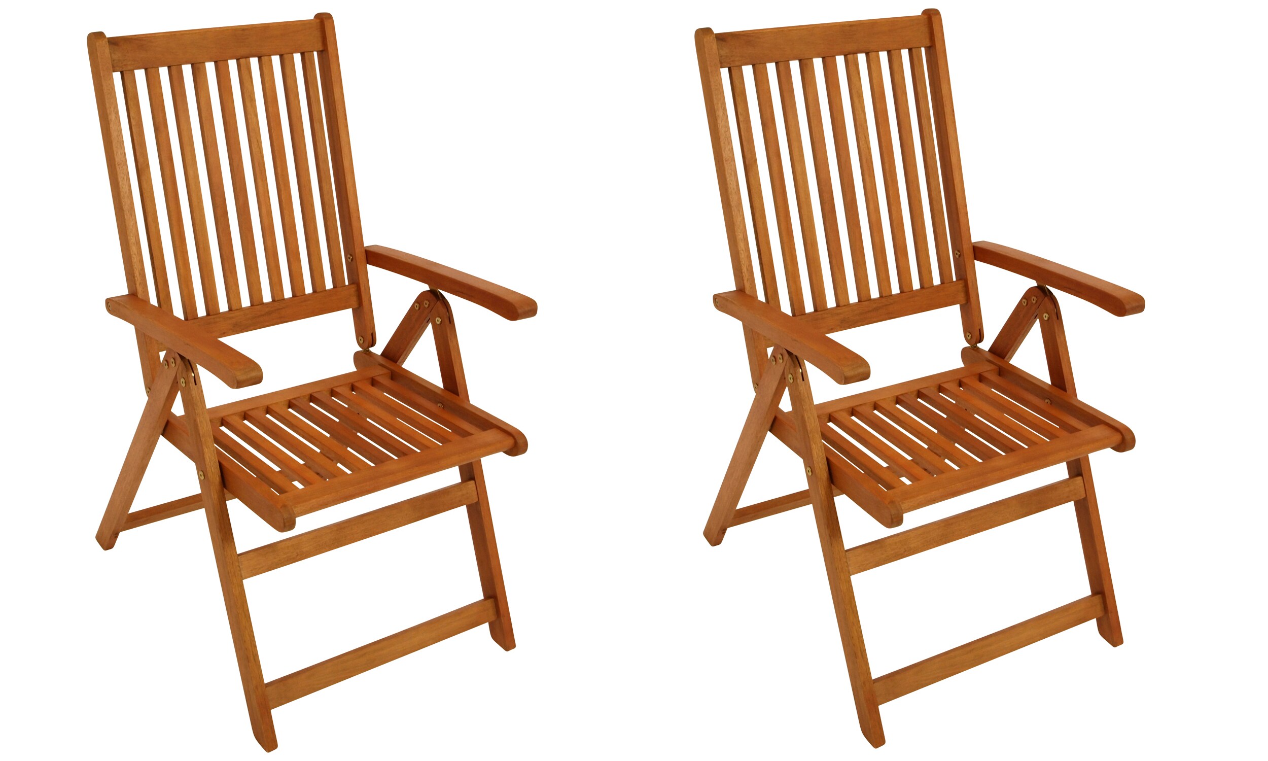 DEGAMO Klappsessel LAGO 2-er Set, 8-fach verstellbar, Eukalyptus ge&ouml;lt 