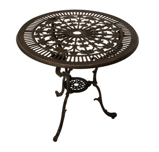 DEGAMO Tisch Jugendstil 70cm rund, Aluguss bronze antik 