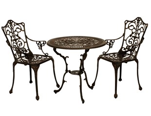 DEGAMO Bistroset Jugendstil 3-teilig, Aluguss bronze antik 