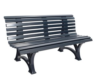 gartenmoebel-einkauf Bank HELGOLAND 3-sitzer, Kunststoff graphitgrau 