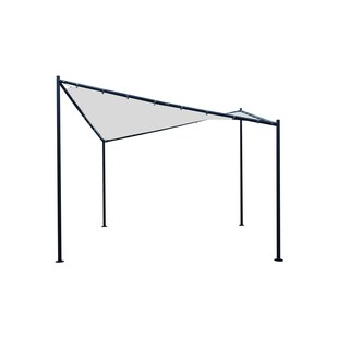 DEGAMO Sonnensegel Pavillon ORLANDO 3,5x3,5  Meter mit Plane PVC-bechichtet weiss 