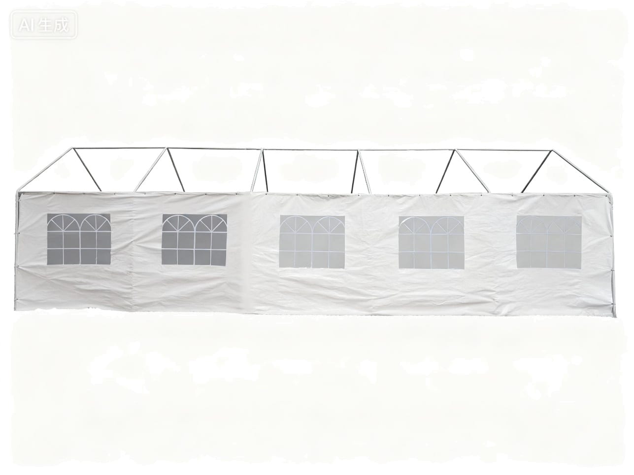 DEGAMO Seitenplane f&uuml;r Partyzelt, L&auml;nge 10 Meter, PE wei&szlig; mit Fenstern 