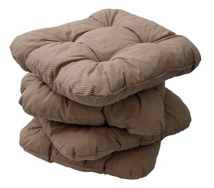 DEGAMO Sitzkissen SUSA 38x38cm, taupefarben gestreift 