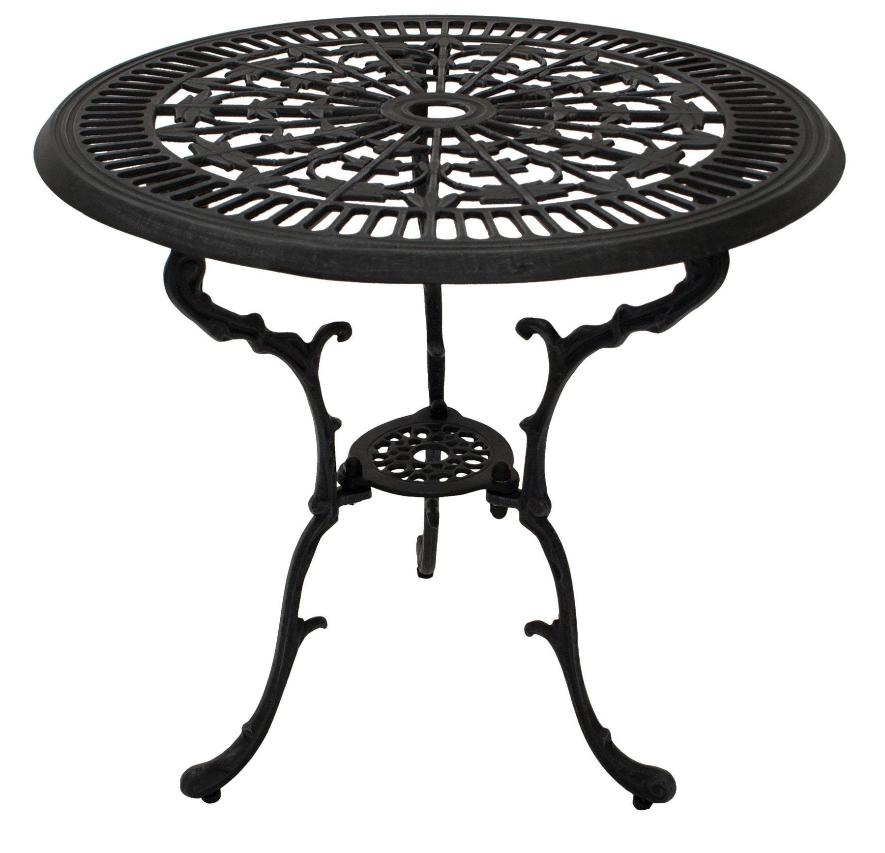 DEGAMO Tisch Jugendstil 70cm rund, Aluguss grau antik 