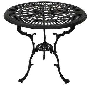 DEGAMO Tisch Jugendstil 70cm rund, Aluguss grau antik 