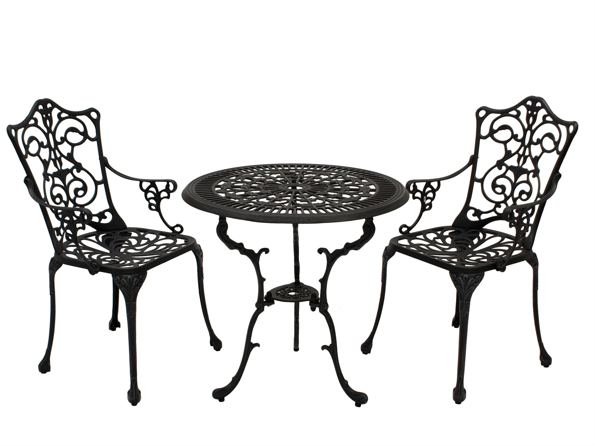 DEGAMO Bistroset Jugendstil 3-teilig, Aluguss grau antik 