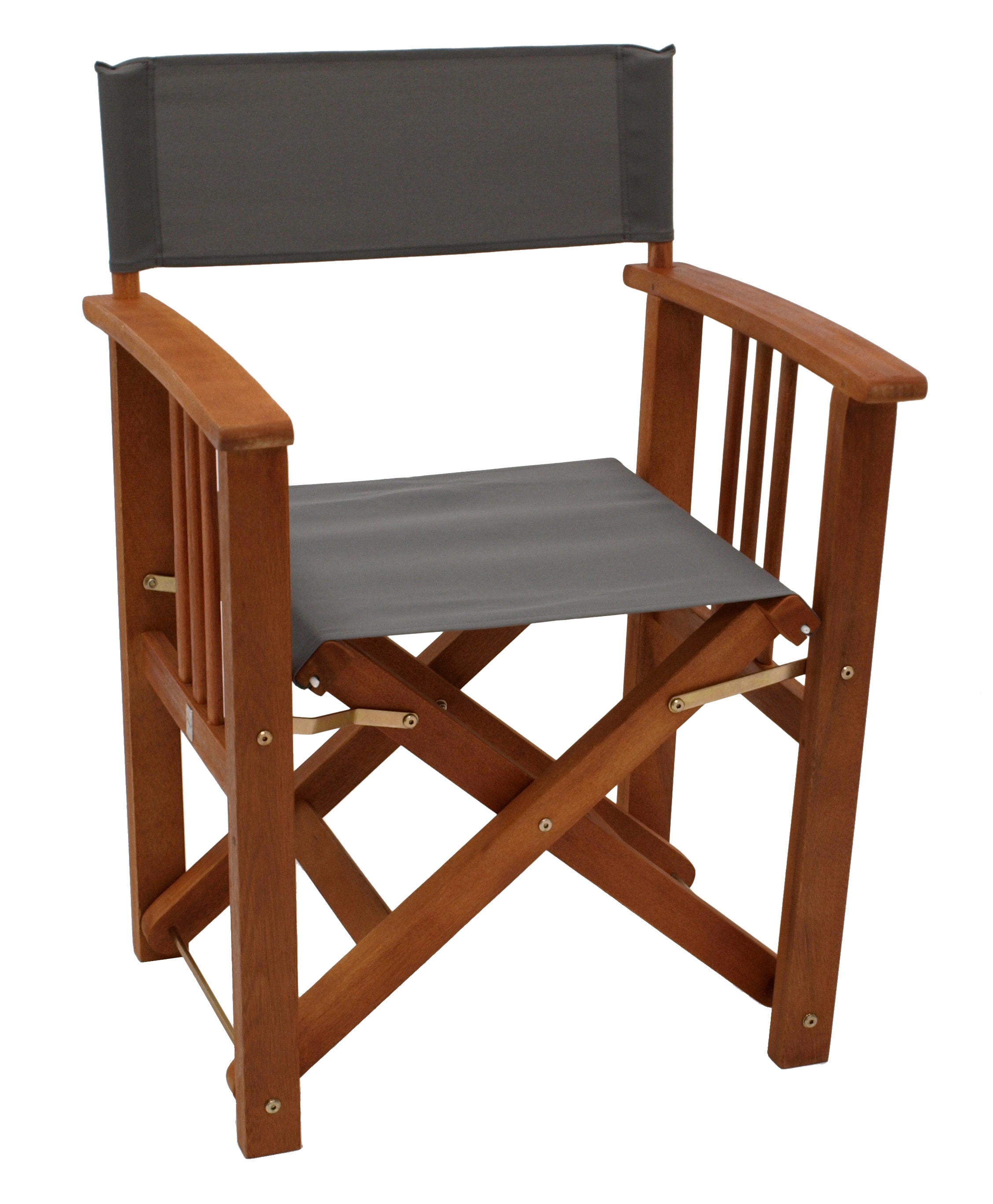 DEGAMO XL Regiesessel CALIFORNIA, Eukalyptusholz, Bezug grau, extra stabil 