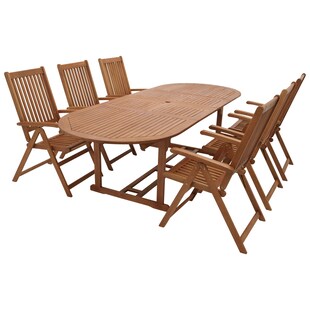 DEGAMO Garnitur LAGO 7-teilig, Eukalyptus geölt 