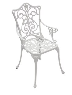 DEGAMO Sessel Jugendstil, Aluguss weiss 