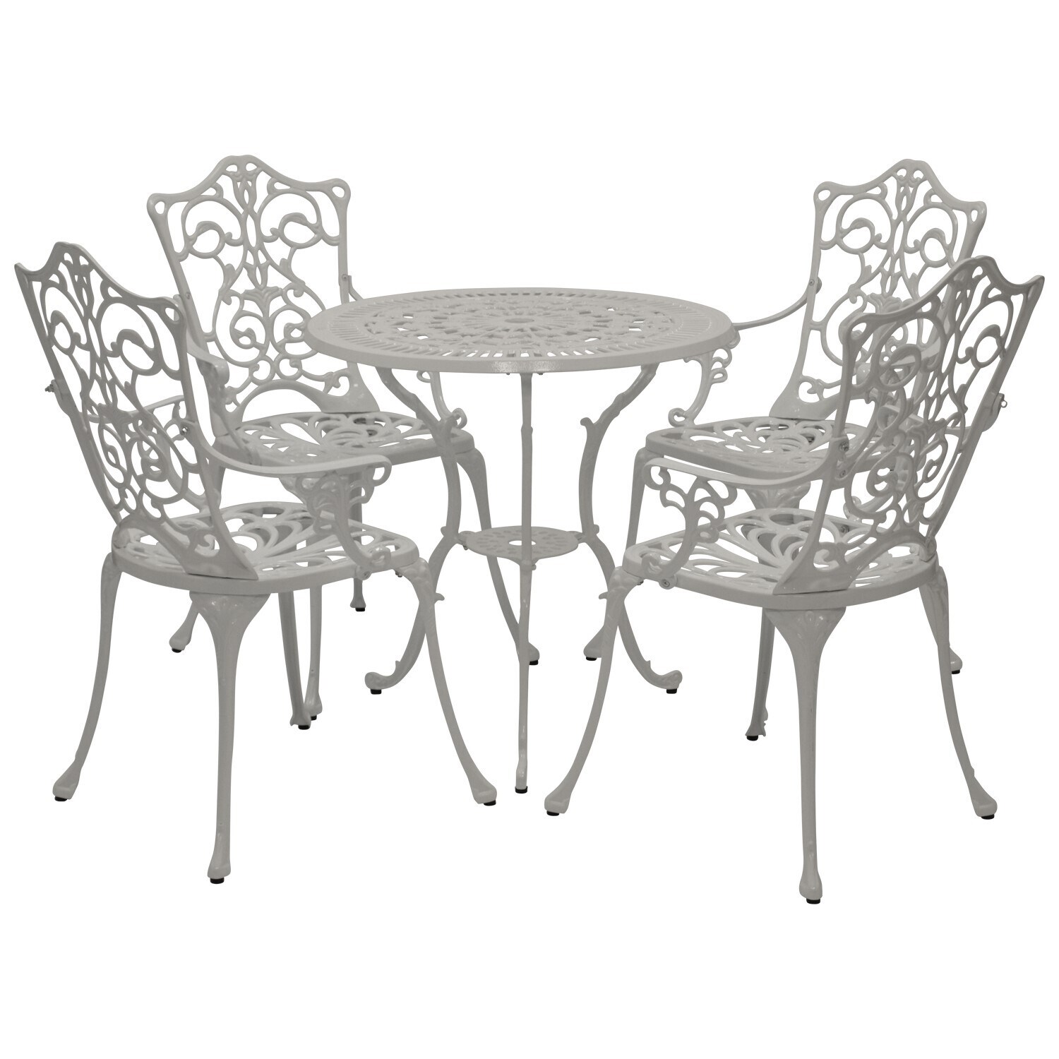 DEGAMO Bistroset Jugendstil 5-teilig, Aluguss weiss 