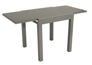 DEGAMO Balkon-Ausziehtisch MARINA 70/140x70cm, Aluminium silbergrau + Glas grau 