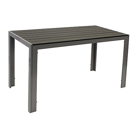 DEGAMO Tisch SORANO 125x70cm, Alu + Kunstholz grau 