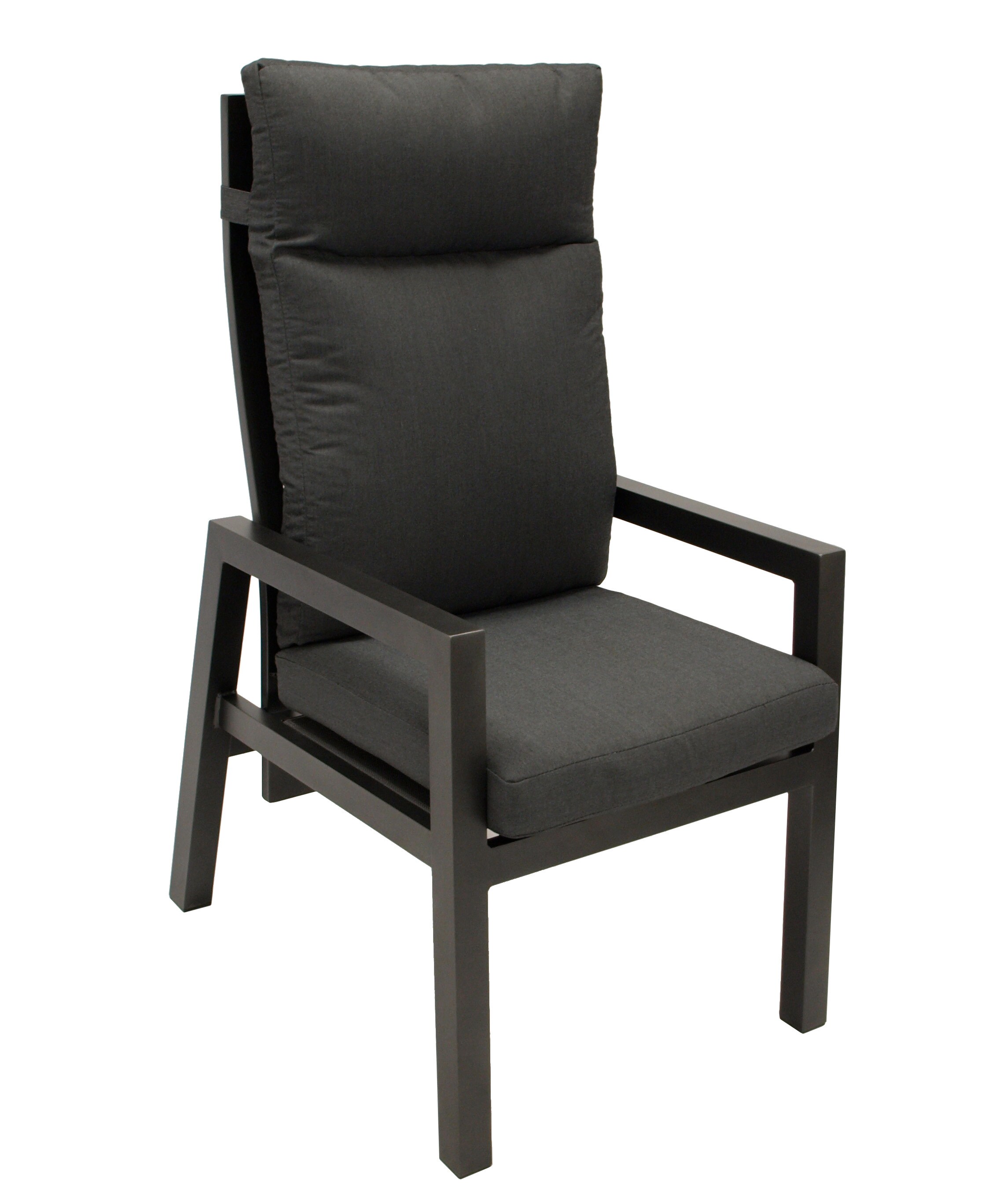 DEGAMO Sessel MANCIANO Hochlehner, Aluminium dunkelgrau mit Polster, stufenlos verstellbar, 2 St&uuml;ck 