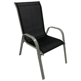 DEGAMO Stapelsessel PALAMOS, Metall + Textilgewebe schwarz, 4 Stück 