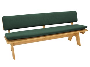 DEGAMO Auflagenset DALLAS für Bank 4-sitzer 195cm, dunkelgrün, 2-teilig 