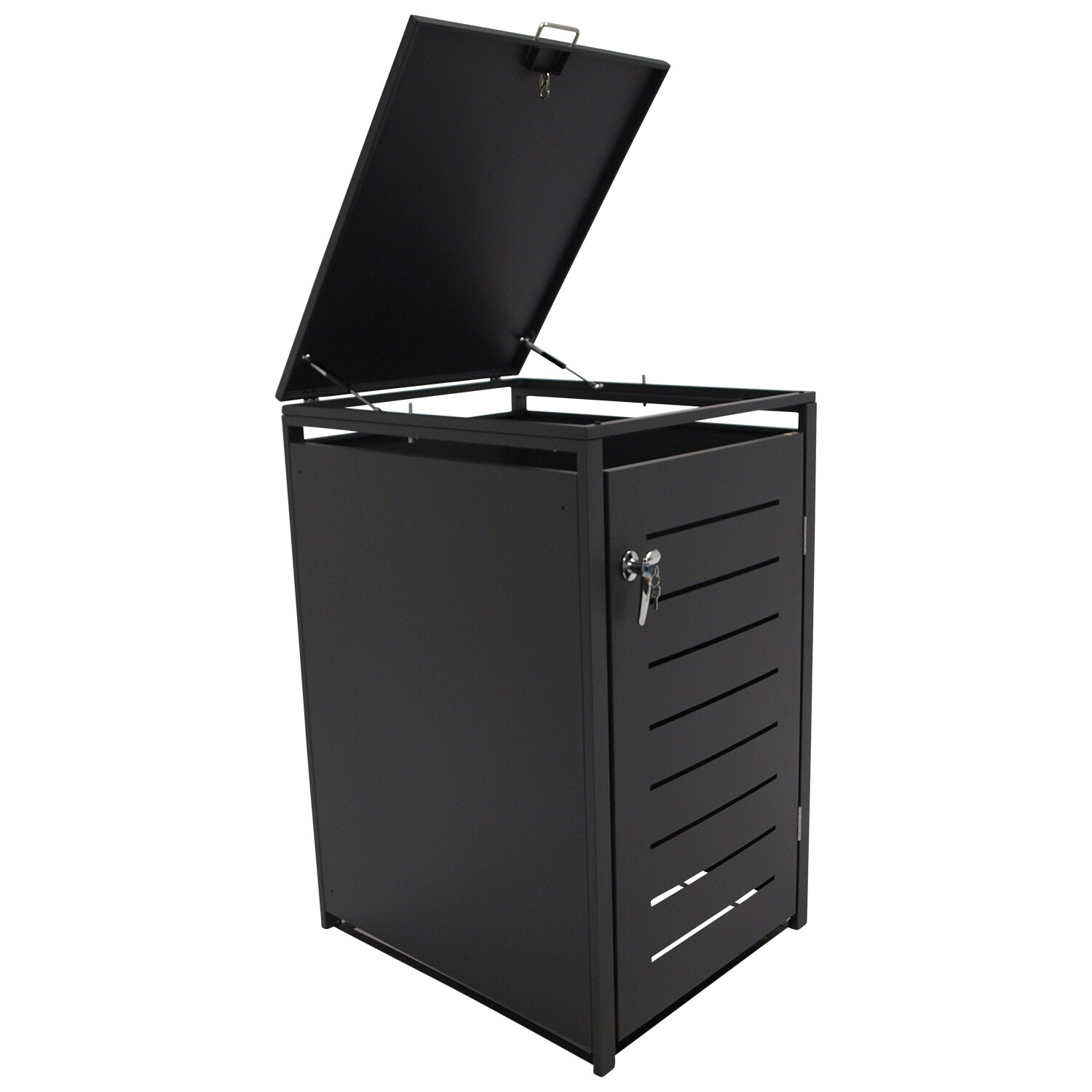 DEGAMO M&uuml;lltonnenbox 68x80x116cm f&uuml;r Tonnen 120 und 240 Liter, Stahl anthrazit 