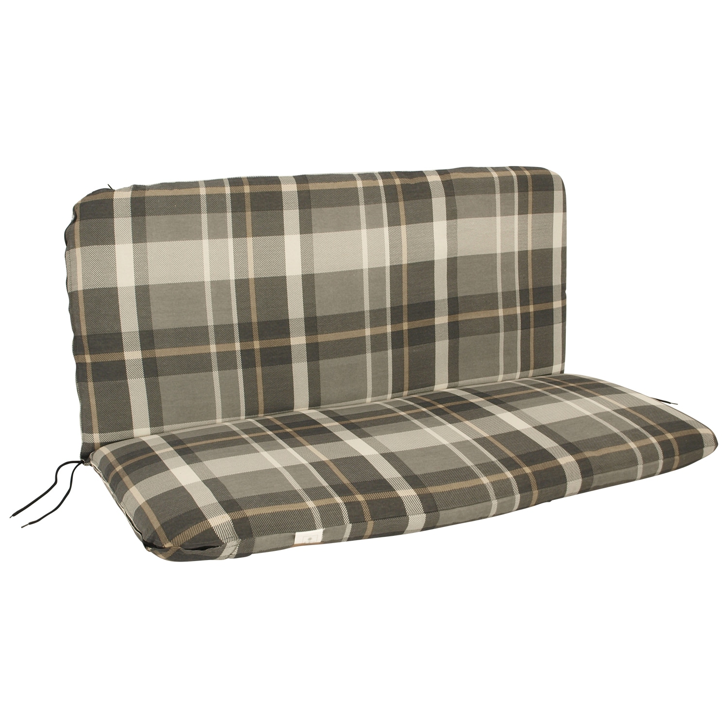 DEGAMO Auflage SEATTLE f&uuml;r Bank 2-sitzer, grau/beige kariert 