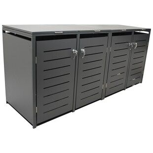 DEGAMO Mülltonnenbox 264x80x116cm für 4x Tonnen 120 und 240 Liter, Stahl anthrazit 