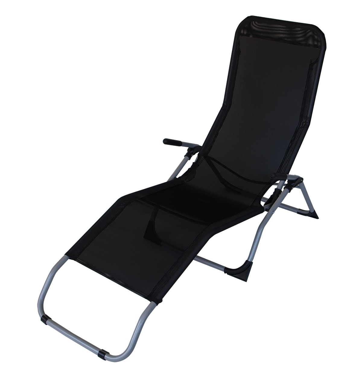 DEGAMO 2x Gesundheitsliege SYLT, Stahl + Kunstgewebe schwarz, faltbar 