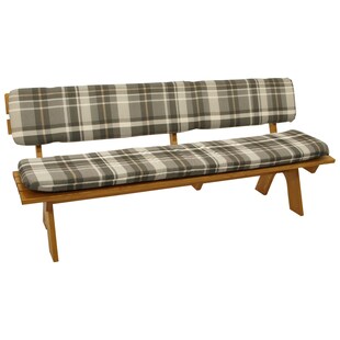 DEGAMO Auflagenset SEATTLE für Bank 4-sitzer 195cm, grau/beige kariert, 2-teilig 