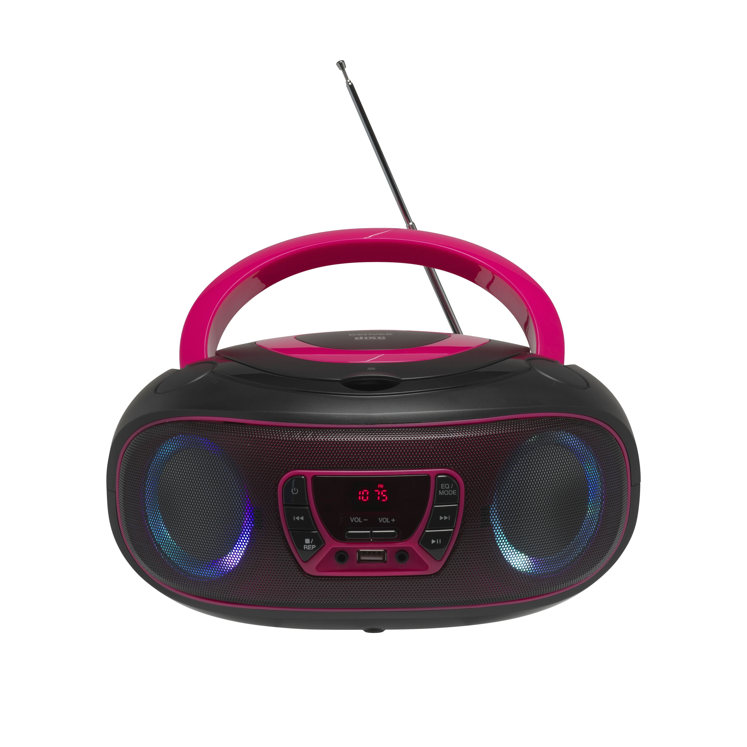 CD-Player mit Discolicht Radio USB Bluetooth MP3 AUX-IN 
