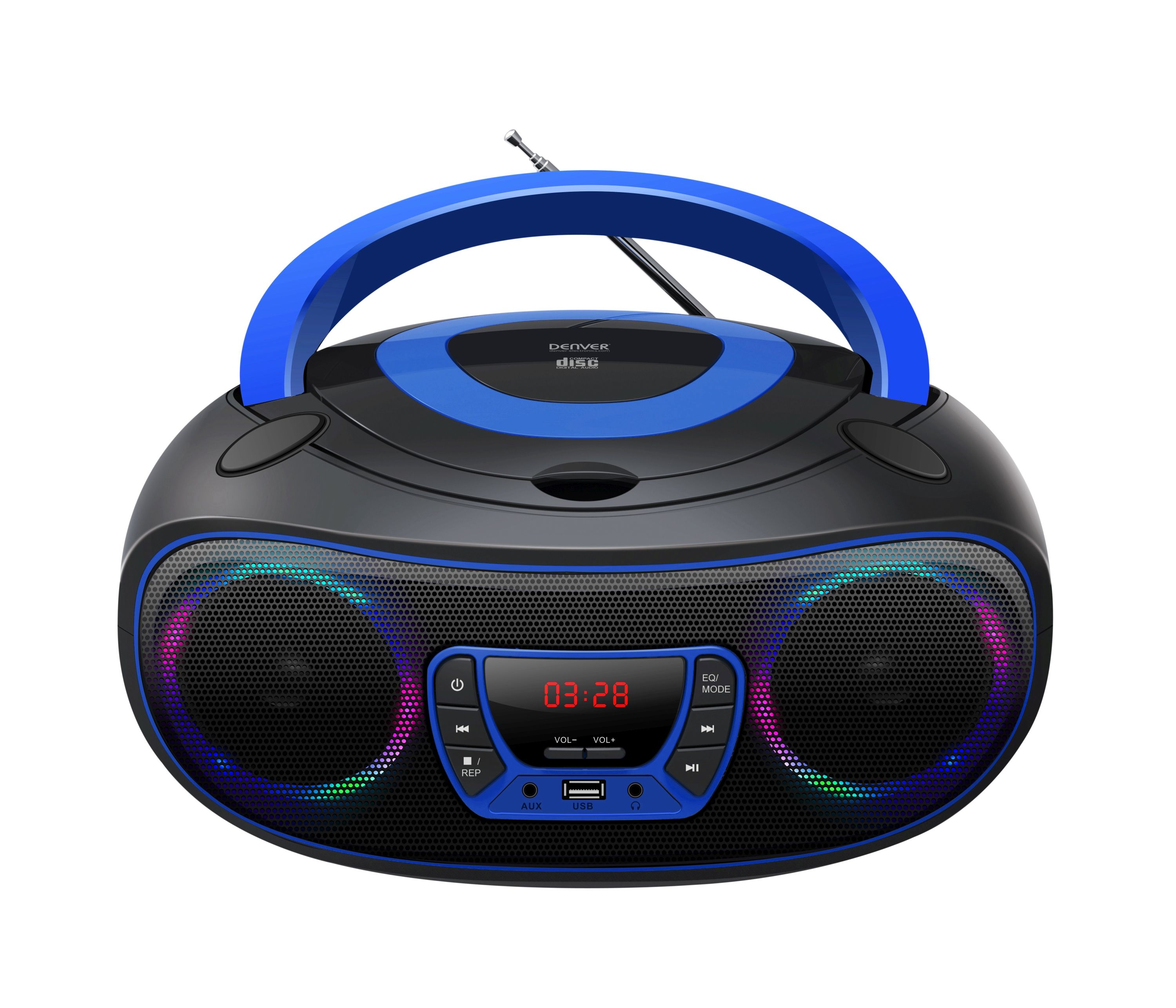 CD-Player mit Discolicht Radio USB Bluetooth MP3 AUX-IN 