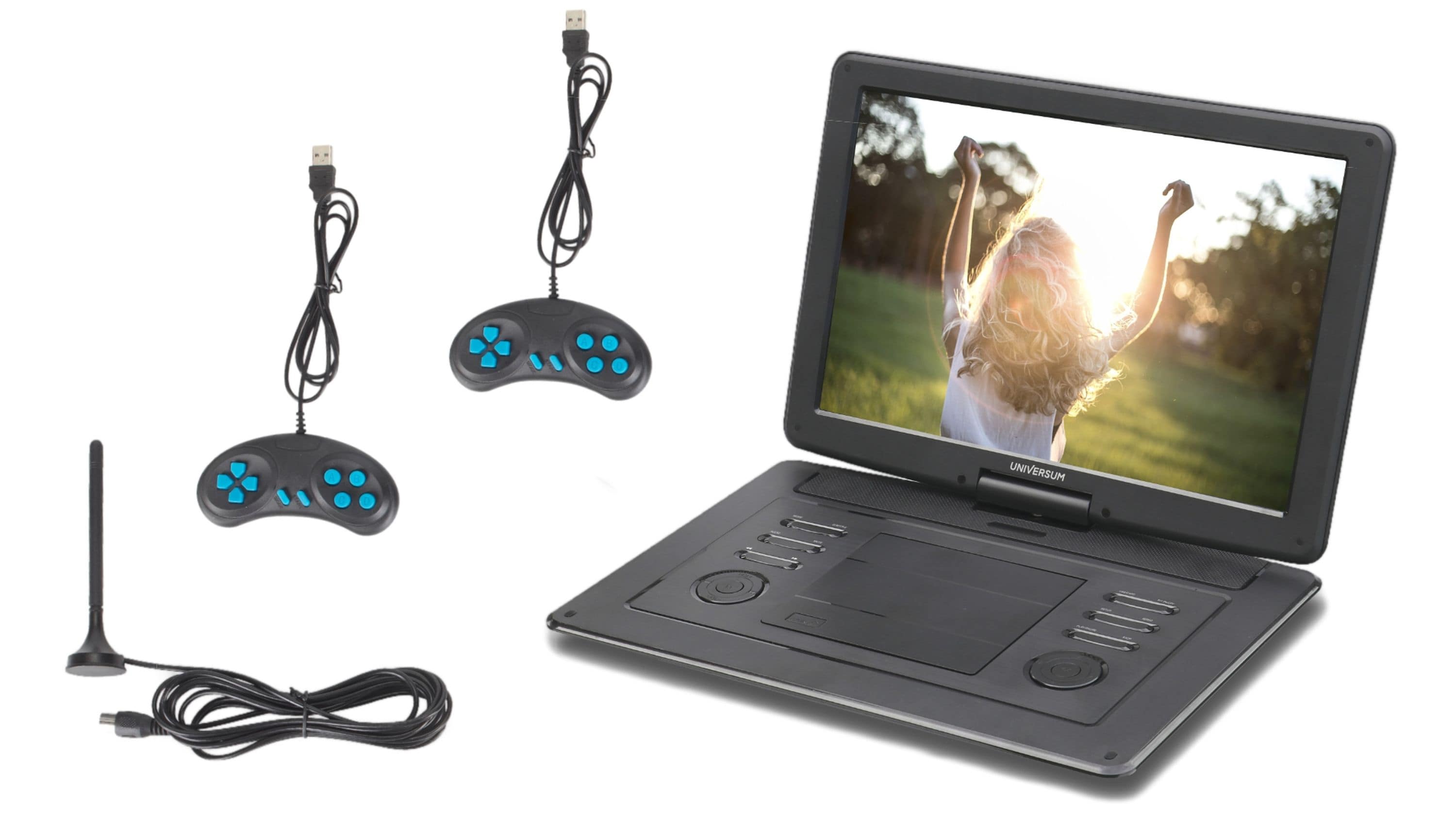 UNIVERSUM DVD 400 - tragbarer 15.6" DVD-Player Auto Kinder  12 Volt Adapter portabel 