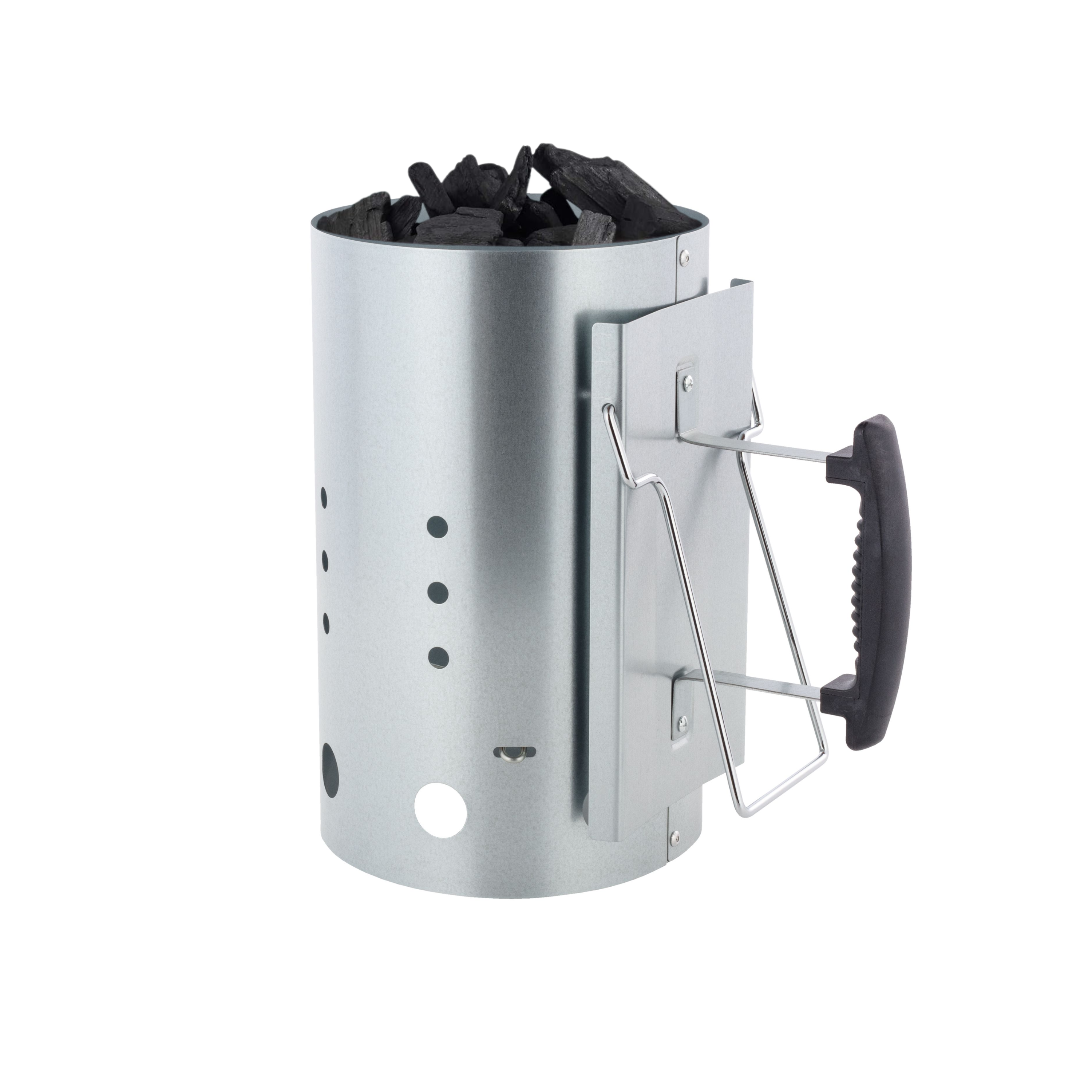 GL&Uuml;HZONE KS 200 - Anz&uuml;ndkamin f&uuml;r Grill - (2,5 kg Fassungsverm&ouml;gen, Stabiler Griff mit Hitzeschild & Kipphilfe) 