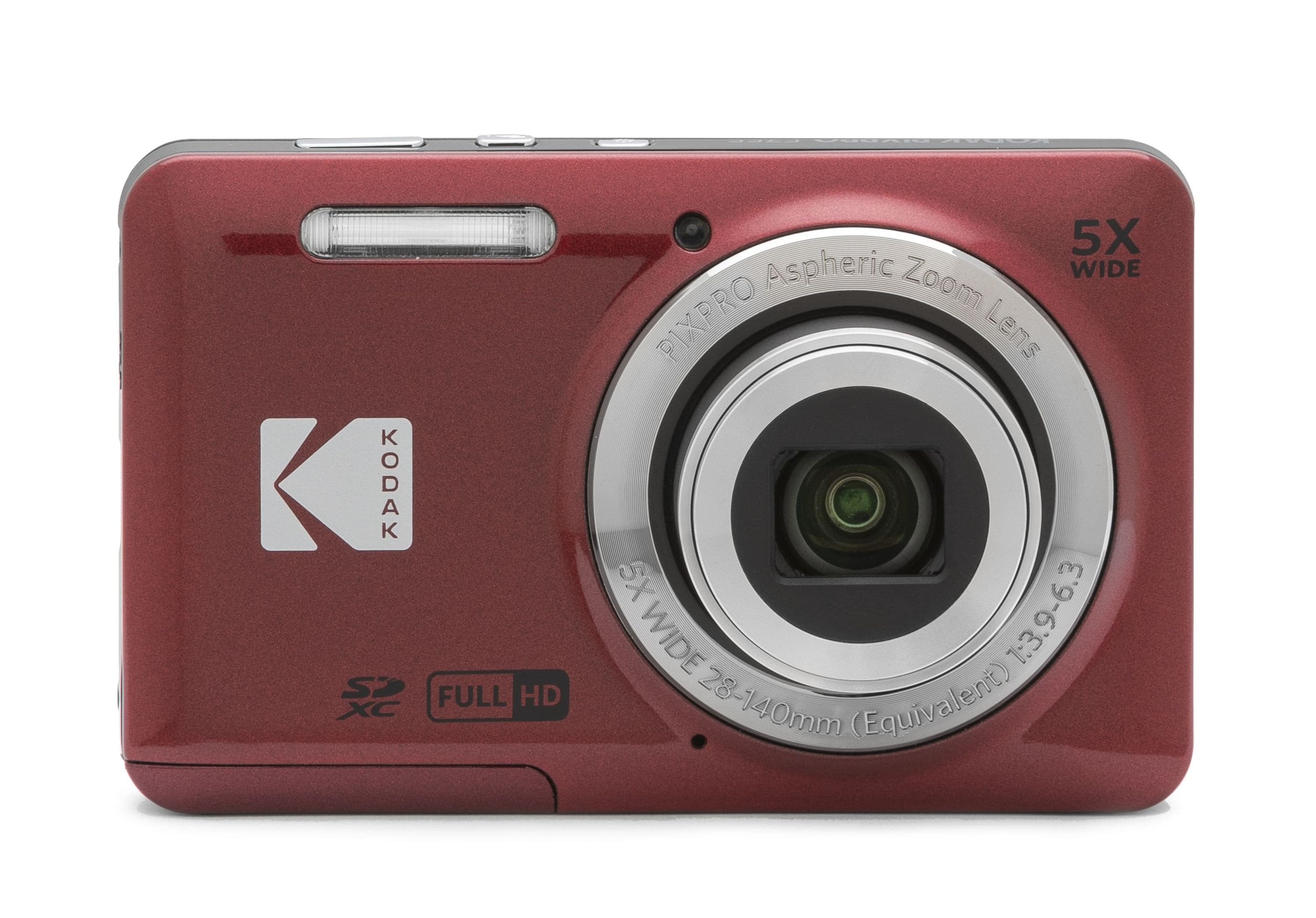 Kodak PIXPRO FZ55 rot - Digitalkamera 16 MP mit 5x optischem Zoom - 27mm Weitwinkelobjektiv, 1080p Full HD-Video 
