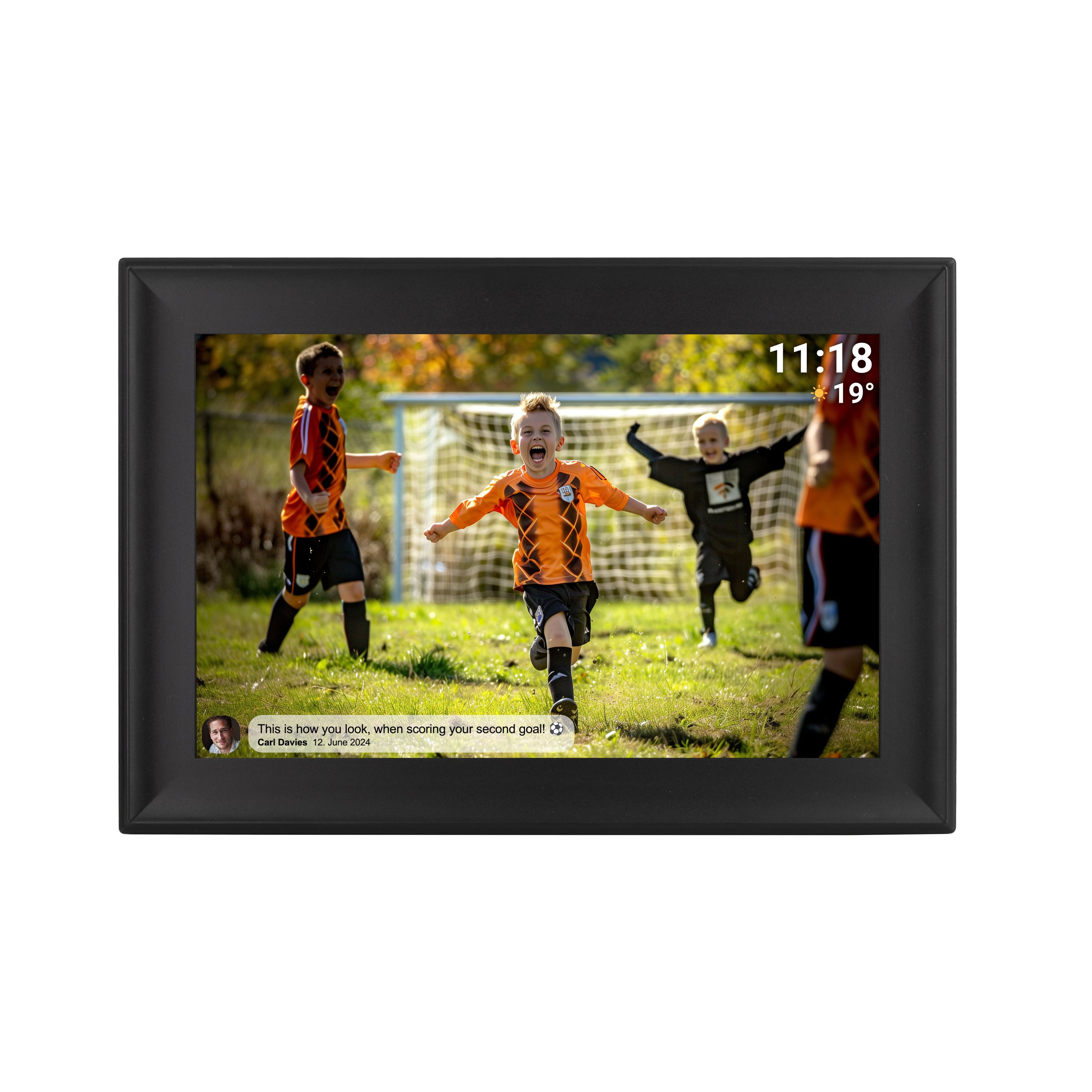 Denver PFF-1080B | 10,1&rdquo; Digitaler Bilderrahmen | 16 GB | IPS-Touchscreen | Wi-Fi Bilderrahmen | Frameo 