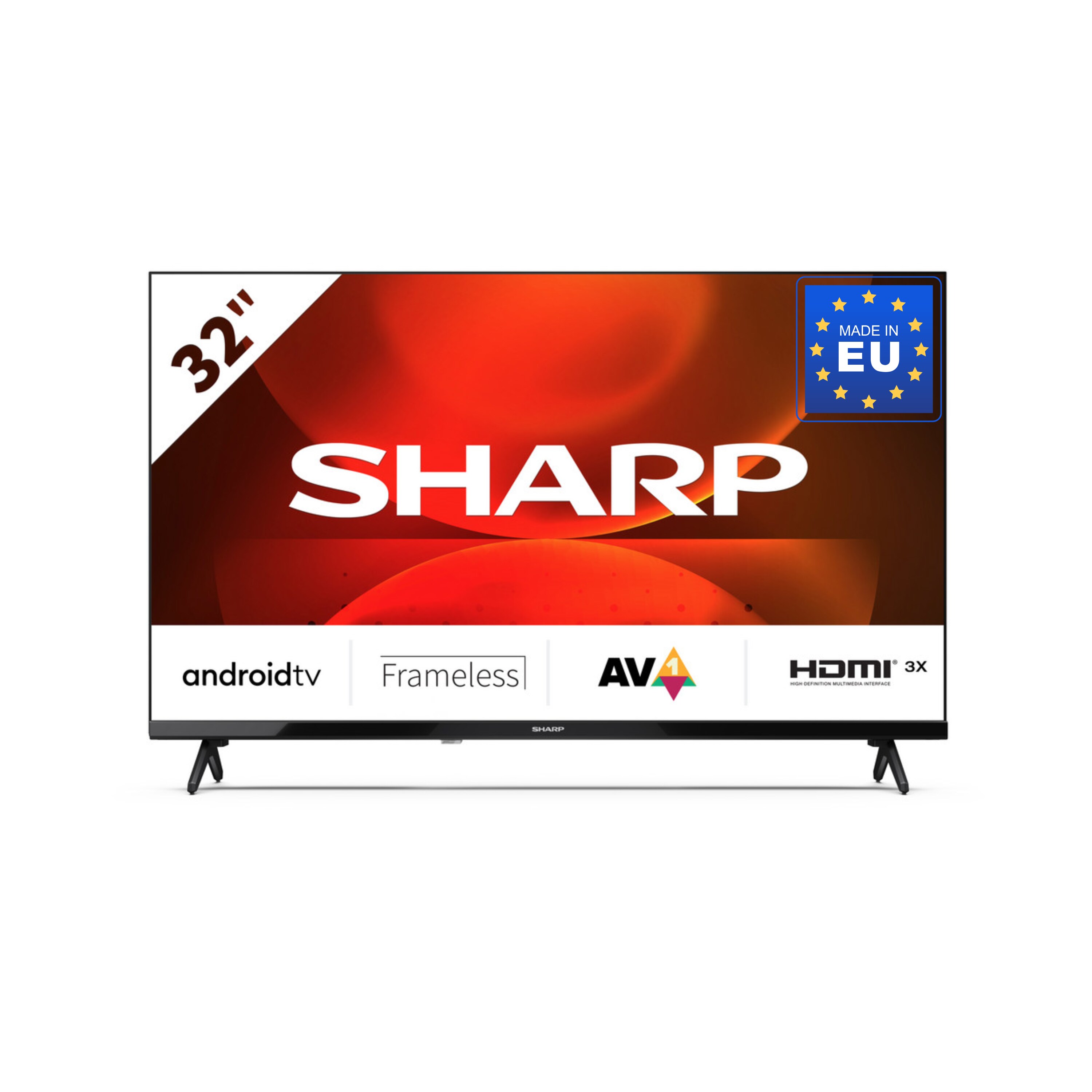 SHARP 32FH2EA - 32 Zoll Fernseher (80 cm) HD Ready Android TV - LED Smart TV (HDMI, Receiver, Chromecast, Bluetooth) 