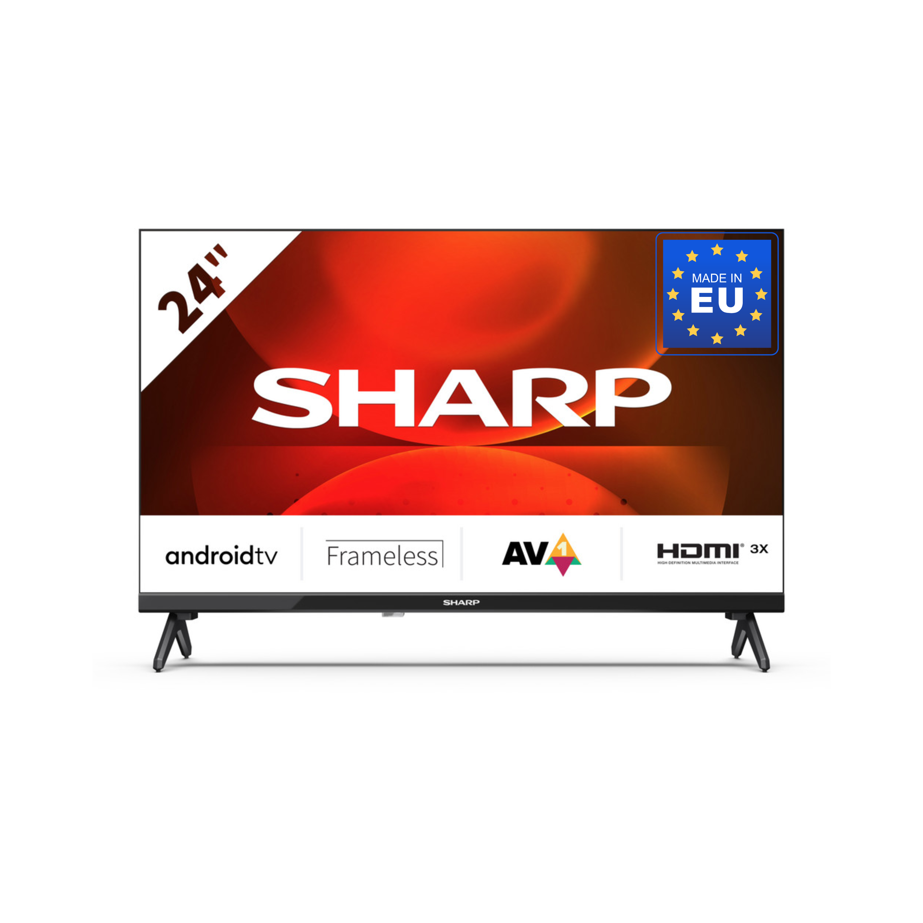 SHARP 24FH2EA - 24 Zoll Fernseher (60 cm) HD Ready Android TV - LED Smart TV (HDMI, Receiver, Chromecast, Bluetooth) 