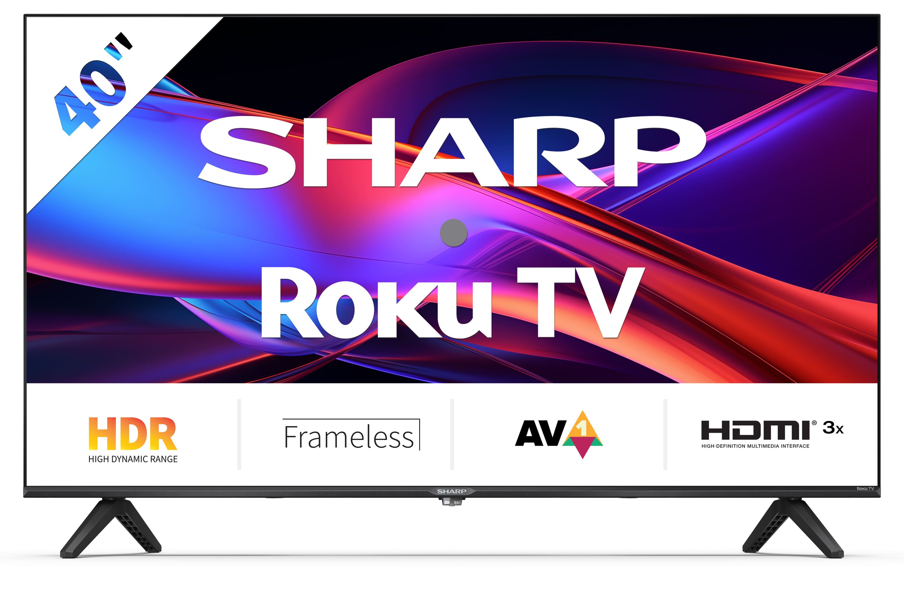 SHARP 40GD2225E &ndash; 40 Zoll Fernseher (101 cm) Full HD Roku TV&ndash; HDR10, Dreifach-Tuner DVB-T2/C/S2, 3x HDMI, USB, WLAN 