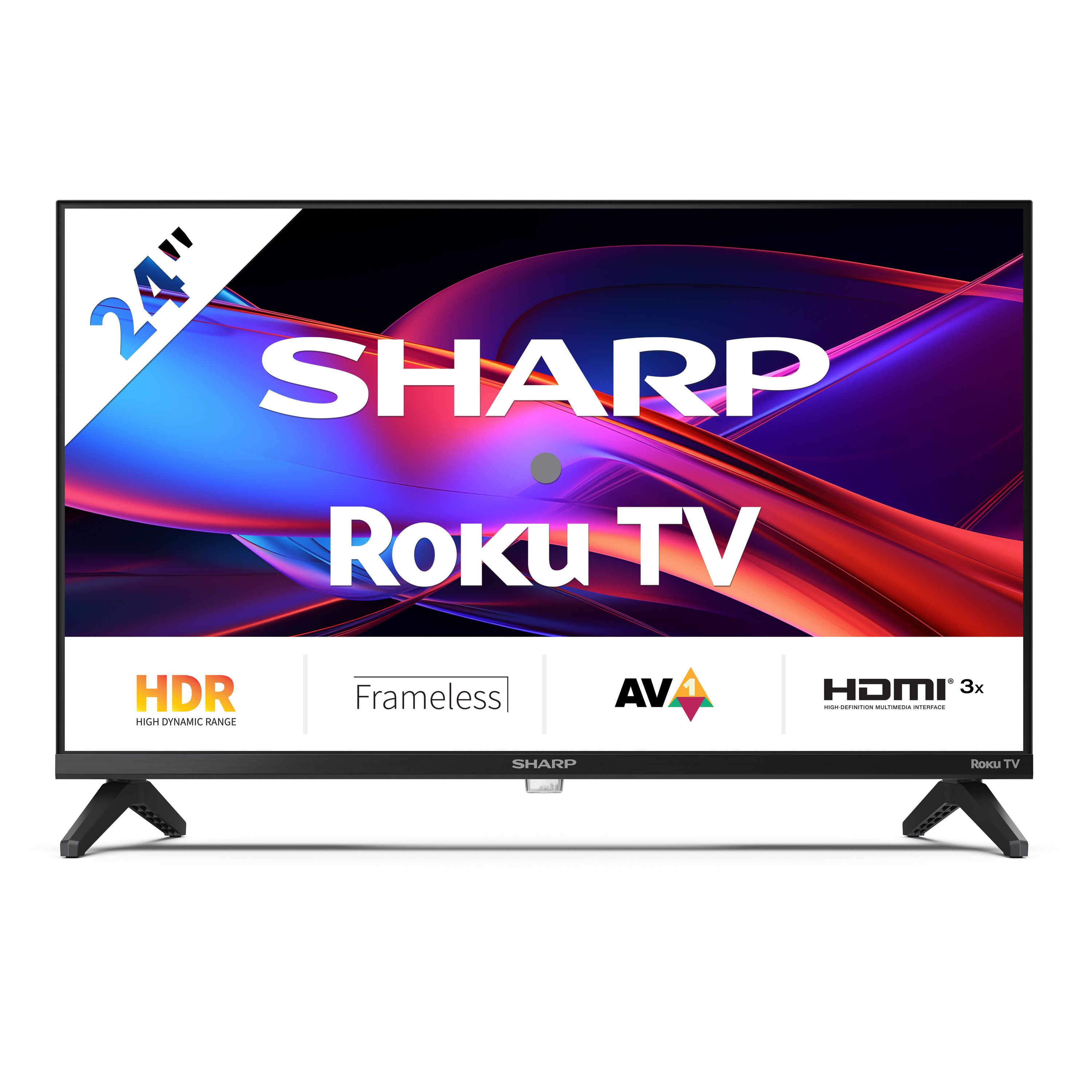 SHARP 24GD2225E - 24 Zoll HD Ready Smart TV WLAN Roku TV - HDR10, Triple Tuner, 3 HDMI & USB Media Player 