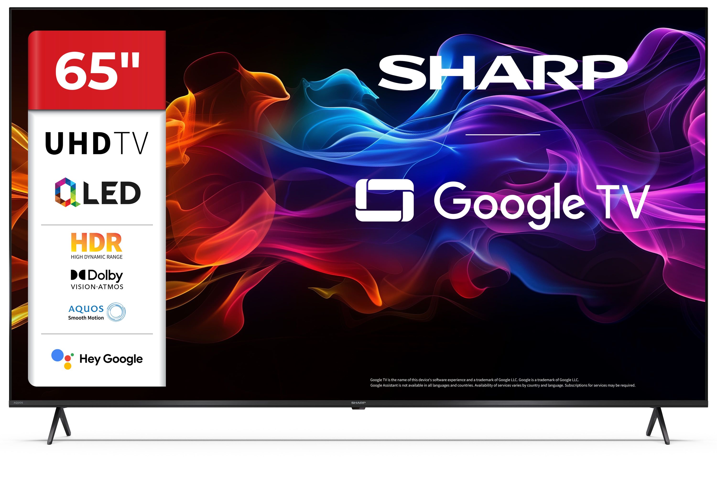 Sharp 65HP5265E 65 Zoll 4K Ultra HD QLED Google TV Fernseher Dolby Vision Atmos HDMI 2.1 Quantum Dot 