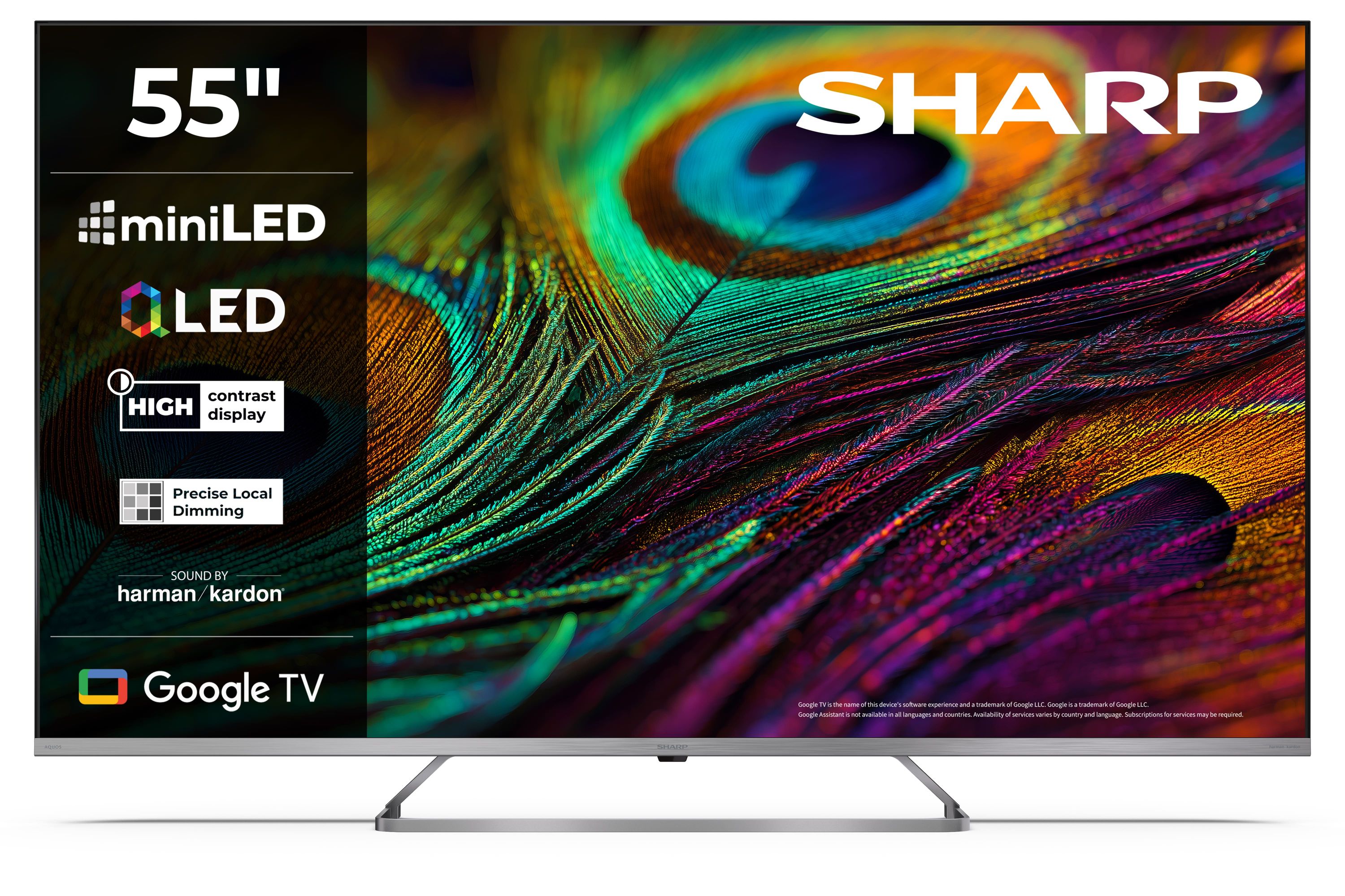 Sharp 55JP7265E 55 Zoll Fernseher 4K Ultra HD QLED MiniLED Google TV Harman Kardon Dolby Vision Atmos 