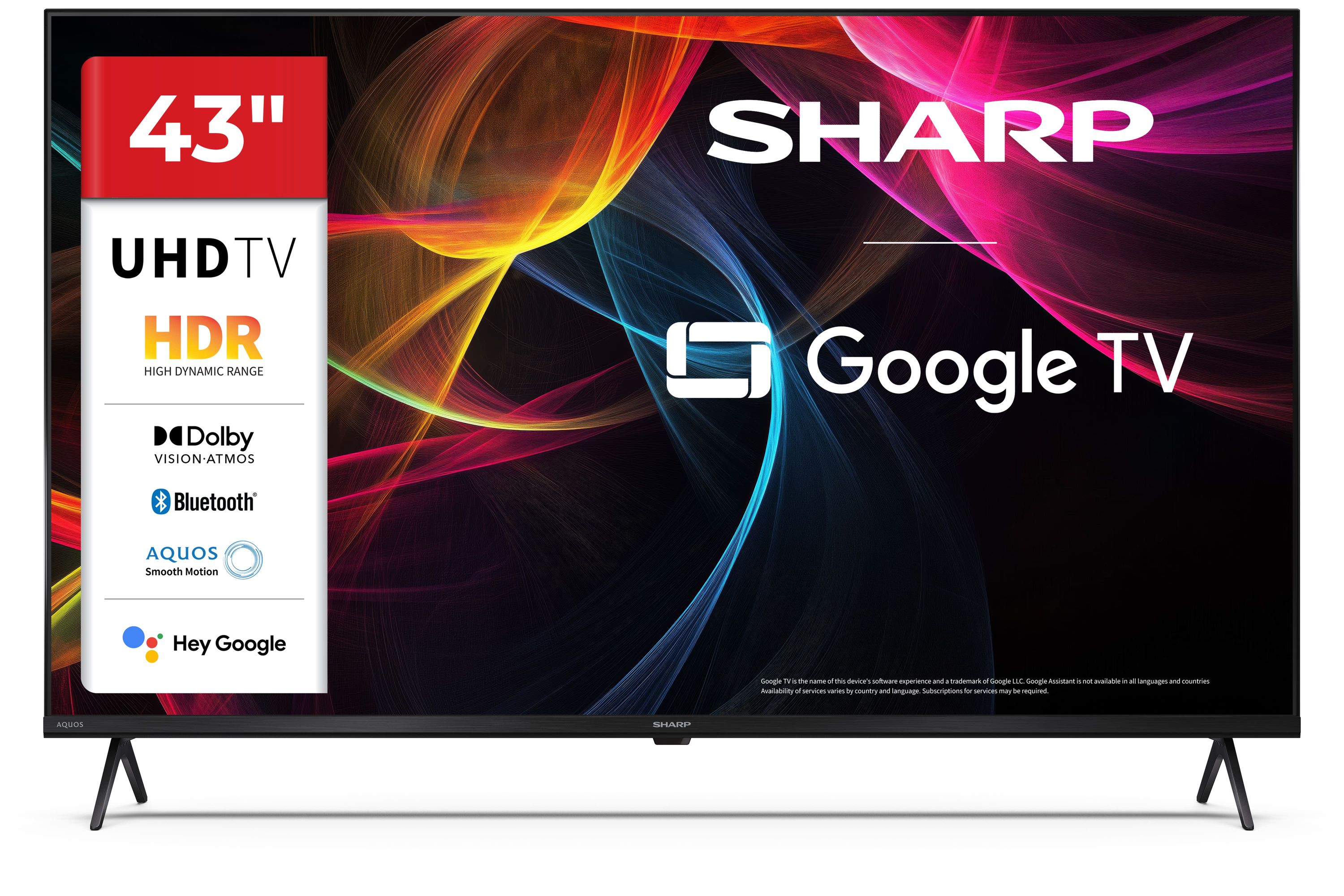 Sharp 43HL4265E 43 Zoll 4K Ultra HD LED Fernseher Google TV Dolby Vision Atmos HDMI 2.1 Triple Tuner 
