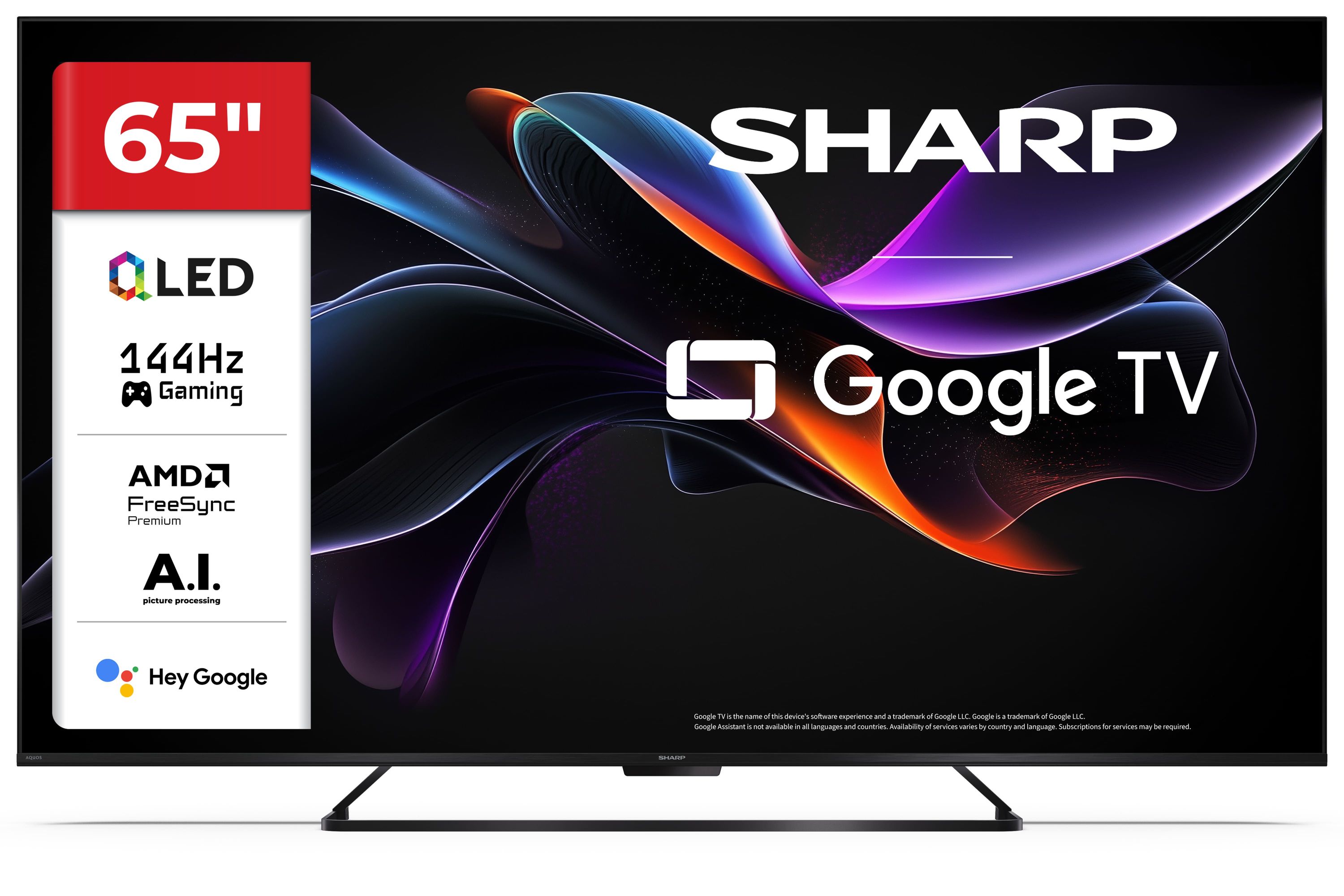 Sharp 65HR7265E 65 Zoll 4K QLED Fernseher 144Hz Google TV Dolby Vision IQ Atmos HDMI 2.1 VRR Gaming 