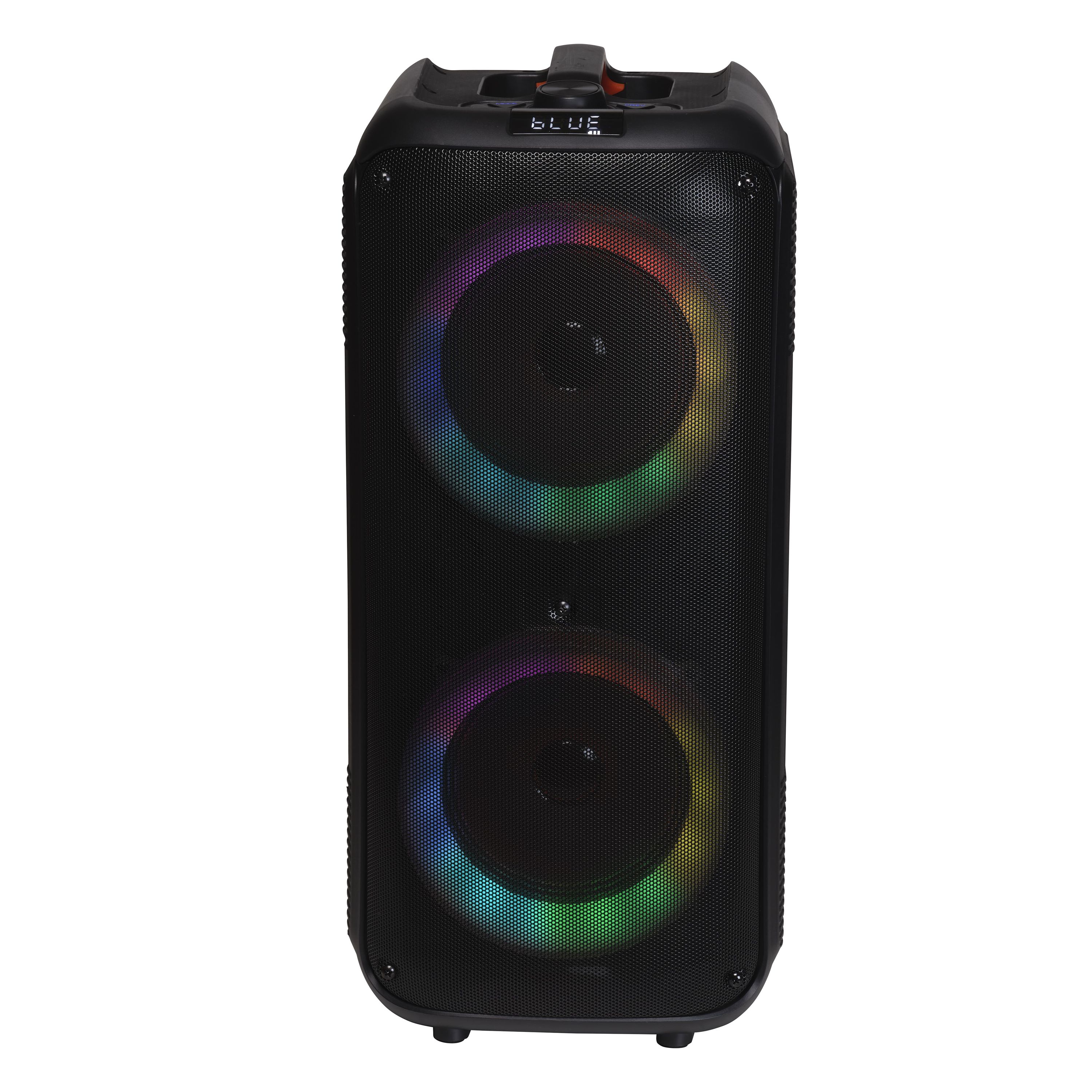 Denver BPS-354 - Bluetooth Party Lautsprecher 200W RGB LED Ringlicht TWS Stereo Mikrofon Eingang 3600mAh Akku Outdoor 