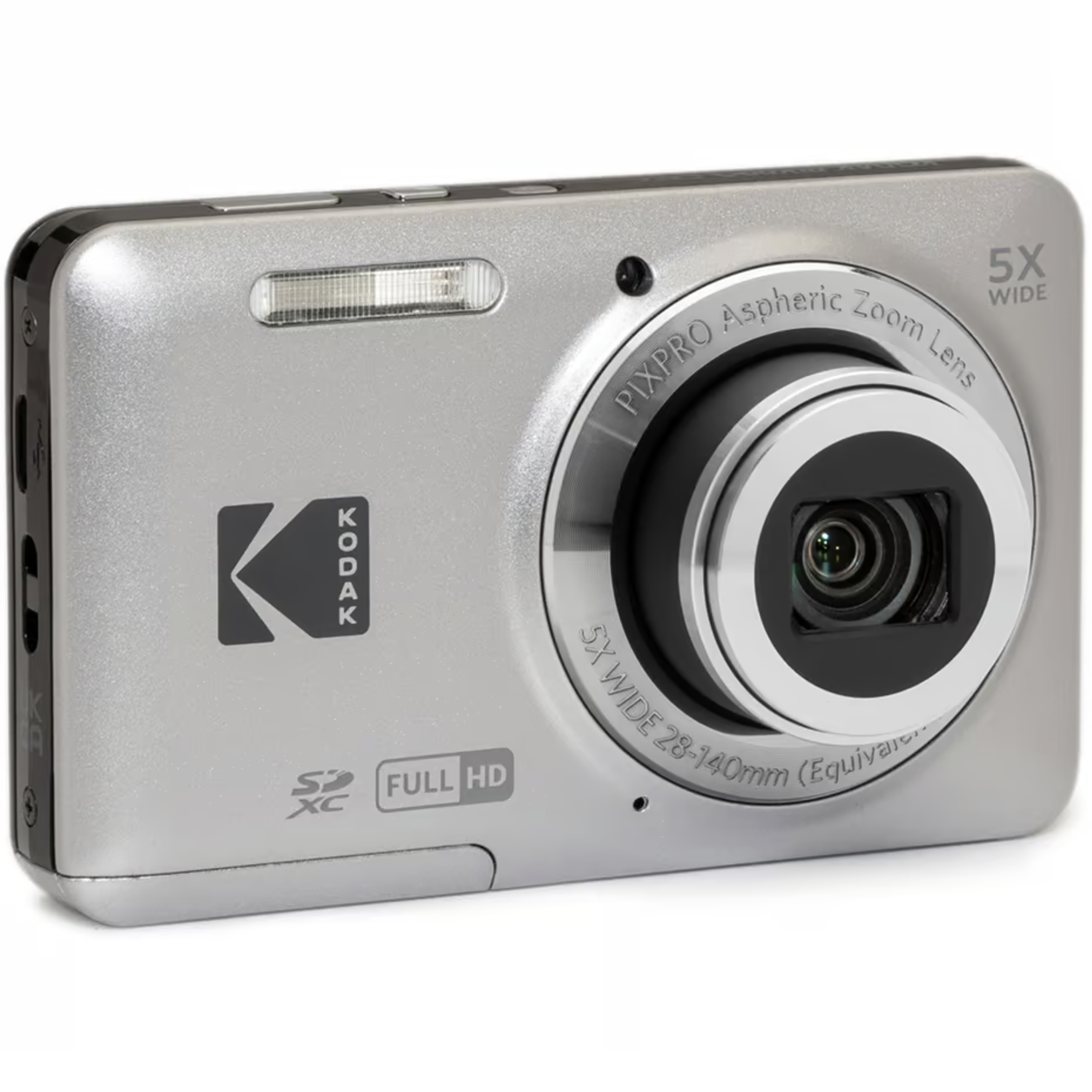 Kodak PIXPRO FZ55 silber - Digitalkamera 16 MP mit 5x optischem Zoom - 27mm Weitwinkelobjektiv, 1080p Full HD-Video 