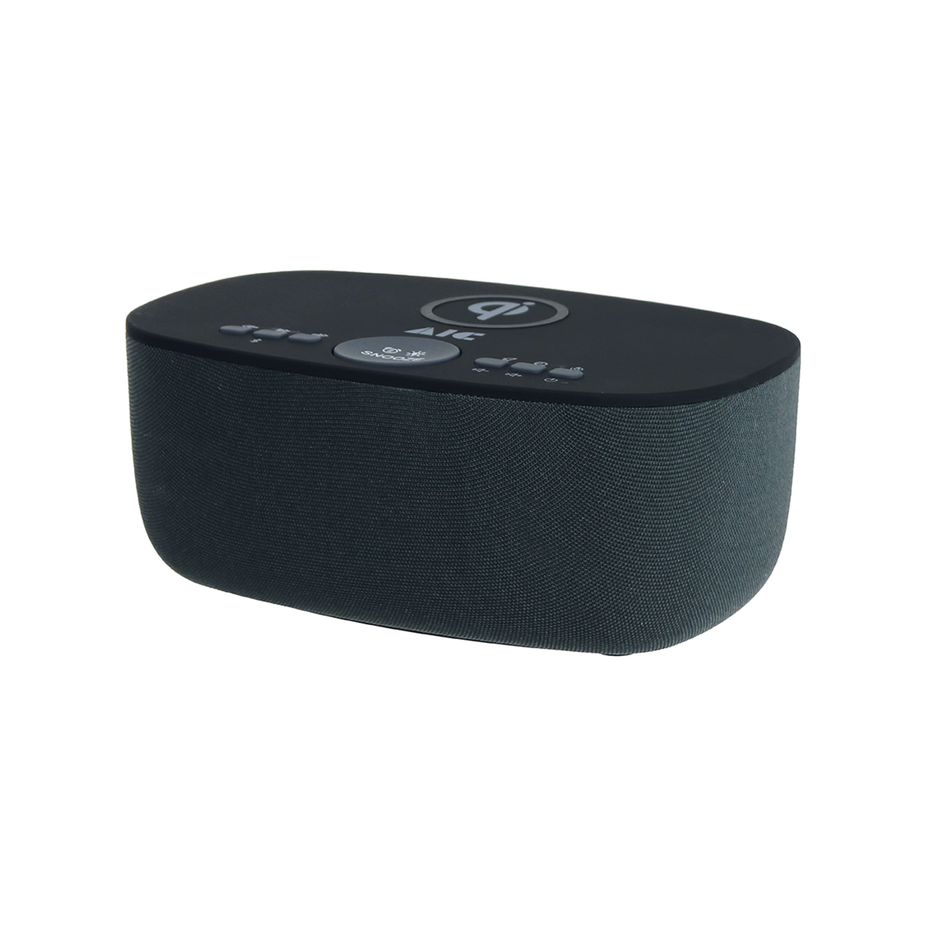 AIC-28-BT Uhrenradio Bluetooth, Qi 10W kabellos laden, UKW 10 Senderspeicher, Dual-Alarm, USB-C, dimmbar Schwarz 